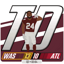 an illustration of a football player with the number 24