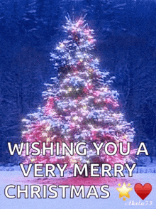 a christmas tree with the words wishing you a very merry christmas on it