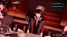 a screenshot of a video game shows a girl named mark