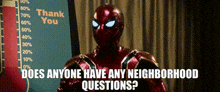 Spider Man Does Anyone Have Any Neighborhood Questions GIF - Spider Man Does Anyone Have Any Neighborhood Questions Neighborhood GIFs