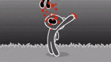 a cartoon of a person with blood coming out of their nose
