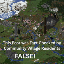 a screenshot of a map with the words " this post was fact checked by community village residents false "