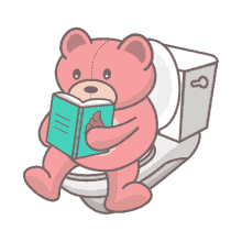 bear pooping poop reading jlaudesign