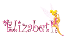 the name elizabeth is displayed with a tinkerbell