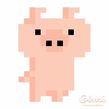 piggy floss floss dance floss pig pixel art