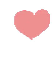 a pixel art drawing of a black heart floating over a pink heart .