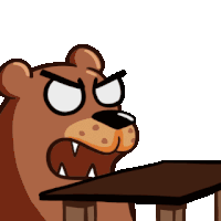 Bear Angry Sticker - Bear Angry Table Flip Stickers