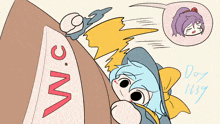 a cartoon drawing of a girl with a speech bubble saying day 1639