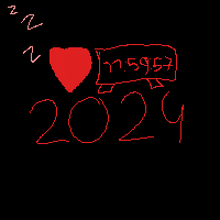 a drawing of a heart and the number 2025
