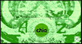 a green circle with the word chia in it