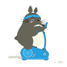 Totoro Exercise GIF - Totoro Exercise Bicycle GIFs