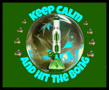 a poster says keep calm and hit the bong
