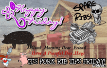 a poster that says it 's pork rib tips friday on it