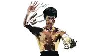 a drawing of a man with his arms outstretched and a few hands behind him