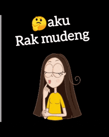 a cartoon of a girl with long hair and the words aku rak mudang