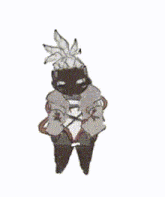 a drawing of a person with a pineapple on their head dancing .