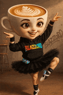 a cartoon character wearing a blazzard hoodie