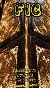 a picture of a door with the words fic written on it