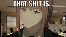 a picture of a girl with the words that shit is