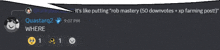 a screenshot of a discord conversation between quastarq2 and luckybuckeye