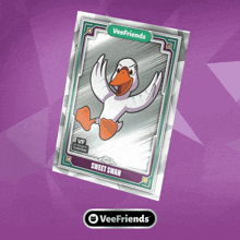 a veefriends card with a cartoon duck on it