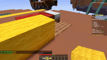 a screenshot of a minecraft game with a message that says " you purchased wool "