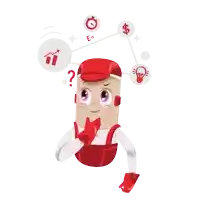 a cartoon of a man with a question mark on his head