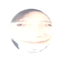 a blurry picture of a person 's face in a circle on a white background