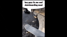 a snowman with a speech bubble that says `` hey guys its me cool skateboarding moai ''