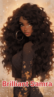 a drawing of a girl with the name brilliant samra