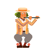 Playing The Flute Oompa Loompa Sticker - Playing The Flute Oompa Loompa Wonka Movie Stickers
