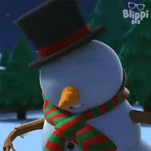 Hi There Barry The Snowman GIF - Hi There Barry The Snowman Blippi Wonders - Educational Cartoons For Kids GIFs