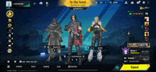 a screenshot of a video game that says ' in the team waiting for match '