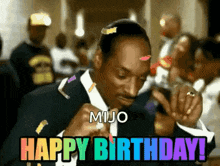 snoop dogg is celebrating his birthday with confetti and the words happy birthday
