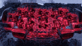 a computer generated image of a machine with red flames
