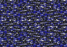 a blue and black pixelated background with a white border