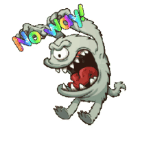 no way animated monster stickers