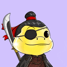 a cartoon drawing of a man with a sword