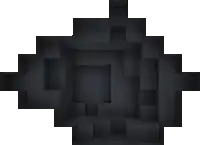 a pixel art of a black object on a white background