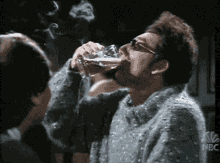 Kramer Drink Michael Richards GIF - Kramer Drink Michael Richards Smoke GIFs