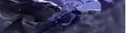 a cartoon character with wings is flying through the air in a dark room .