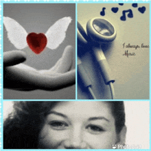 a collage of images with the words " i always love music " at the bottom