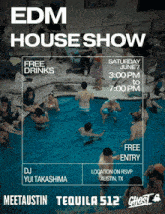 an advertisement for an edm house show on saturday june 7th