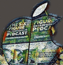 a painting of an apple with the words the sx figure entrepreneur podcast written on it