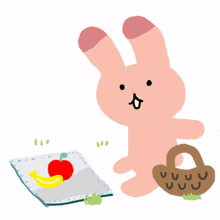 pink rabbit picnic calm delight