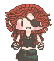 a cartoon drawing of a girl with red hair