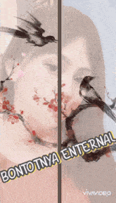 a painting of a woman with the words " bontotnya internal " on the bottom right