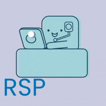 a drawing of a person sitting at a desk with the words rsp day casi listo below them