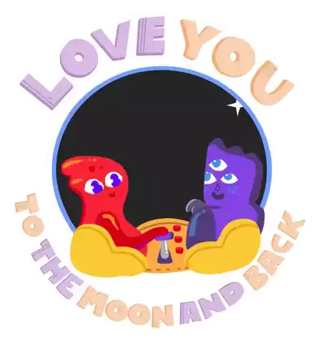 Love You To The Moon And Back Love You Forever Sticker - Love You To The Moon And Back Love You Forever Happy Valentines Day Stickers