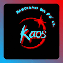 a logo for team kaos with a star in the middle